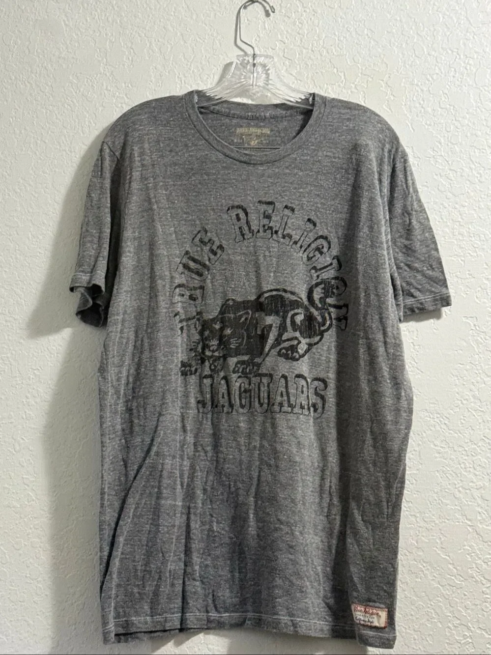 True Religion T Shirt Jaguars gray shirt size XXL 2X faded out